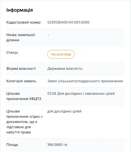 overlay icon for Інструмент для ефективного управління, контролю та прозорого обліку земельних ресурсів
